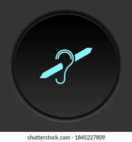 Round button icon Audition sign. Button banner round badge interface for application illustration