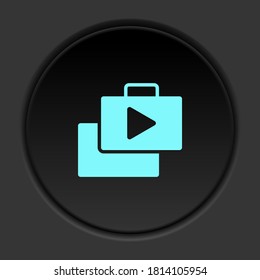 Round button icon, Bag, play, store. Button banner round, badge interface for application illustration