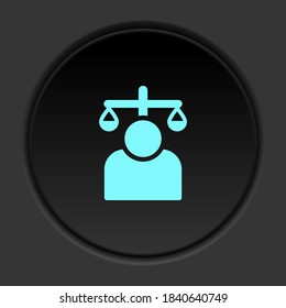 Round button icon, balance, user. Button banner round, badge interface for application illustration