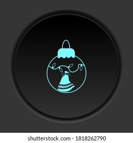 Round button icon, Ball, Christmas, hat. Button banner round, badge interface for application illustration