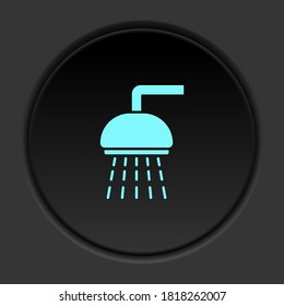 Round button icon, bath, bathroom, shower. Button banner round, badge interface for application illustration