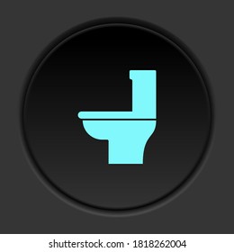 Round button icon, bathroom, commode. Button banner round, badge interface for application illustration