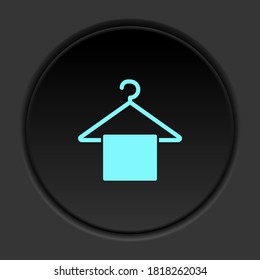 Round button icon, bathroom, hanger. Button banner round, badge interface for application illustration