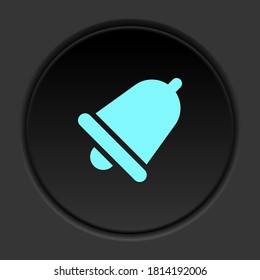 Round button icon, bell. Button banner round, badge interface for application illustration