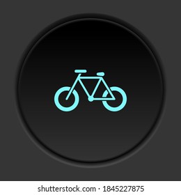 Round button icon Bike. Button banner round badge interface for application illustration