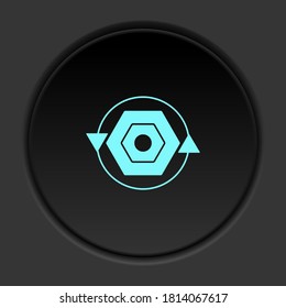 Round button icon, Bioinformatics. Button banner round, badge interface for application illustration