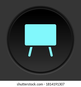 Round button icon, blackboard. Button banner round, badge interface for application illustration