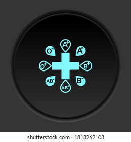 Round button icon, Blood all type. Button banner round, badge interface for application illustration