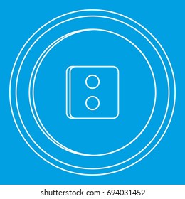 Round button icon blue outline style isolated vector illustration. Thin line sign