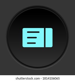 Round button icon, Box, product, remove. Button banner round, badge interface for application illustration