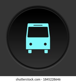 Round button icon Bus. Button banner round badge interface for application illustration