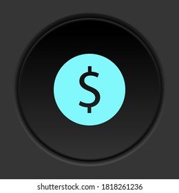Round button icon, business project, industrial startup. Button banner round, badge interface for application illustration