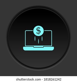 Round button icon, business project, financial startup. Button banner round, badge interface for application illustration