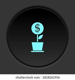 Round button icon, business project, commercial. Button banner round, badge interface for application illustration