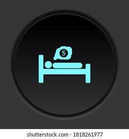 Round button icon, businessman, businessman . Button banner round, badge interface for application illustration