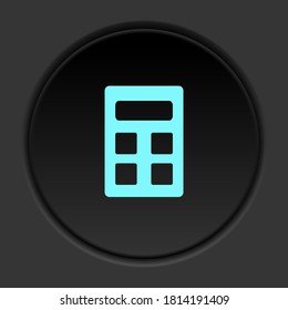Round button icon, calculator. Button banner round, badge interface for application illustration