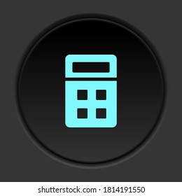 Round button icon, calculator. Button banner round, badge interface for application illustration