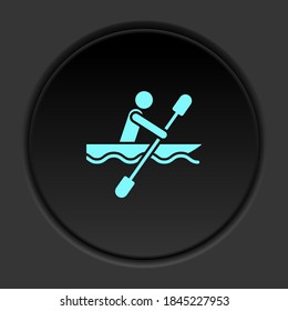 Round button icon Canoe tray. Button banner round badge interface for application illustration