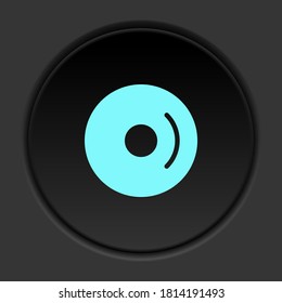 Round button icon, cd, disk, dvd. Button banner round, badge interface for application illustration