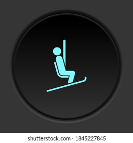 Round button icon Chairlift. Button banner round badge interface for application illustration