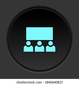 Round button icon, cinema, avatars, users. Button banner round, badge interface for application illustration