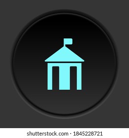 Round button icon City hall silhouette. Button banner round badge interface for application illustration