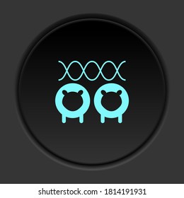 Round button icon, Cloning, dna, sheep. Button banner round, badge interface for application illustration