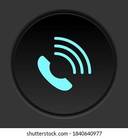 Round button icon, communication, helpline. Button banner round, badge interface for application illustration
