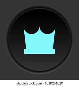 Round button icon, crown. Button banner round, badge interface for application illustration