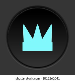 Round button icon, crown. Button banner round, badge interface for application illustration