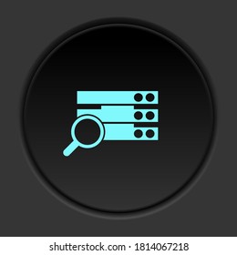 Round button icon, Database, server, search. Button banner round, badge interface for application illustration