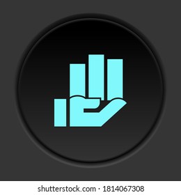 Round button icon, Database, server, data. Button banner round, badge interface for application illustration