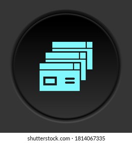 Round button icon, Database, server, brewers. Button banner round, badge interface for application illustration