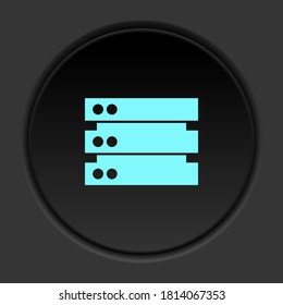 Round button icon, Database, server. Button banner round, badge interface for application illustration