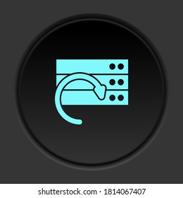 Round button icon, Database, server, refresh. Button banner round, badge interface for application illustration