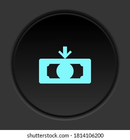 Round button icon, Deposit, gold, safe. Button banner round, badge interface for application illustration