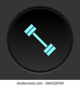 Runde Taste Symbol Dumbell. Button-Banner-Rundbadschnittstelle für Anwendungsgrafik