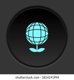 Rundknopfsymbol, Ökologie, Globus, Pflanze. Button-Banner-Runde, Badinterface für Anwendungsgrafik