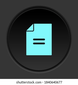 Round button icon, file, contract, application. Button banner round, badge interface for application illustration