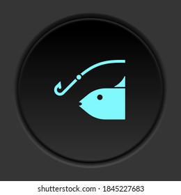 Round button icon Fishing. Button banner round badge interface for application illustration