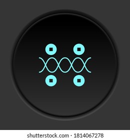 Round button icon, Genes, genetics. Button banner round, badge interface for application illustration