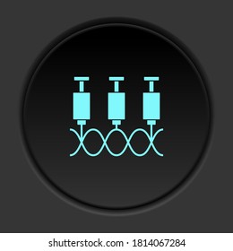 Round button icon, Genes, syringe. Button banner round, badge interface for application illustration