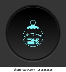 Round button icon, Gift, Christmas ball. Button banner round, badge interface for application illustration