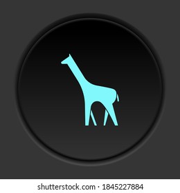 Round button icon Giraffe. Button banner round badge interface for application illustration