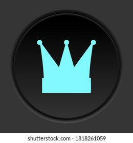 Icono de botón de redondeo, corona de oro. Banner de botón redondo, interfaz de placa para ilustración de aplicación