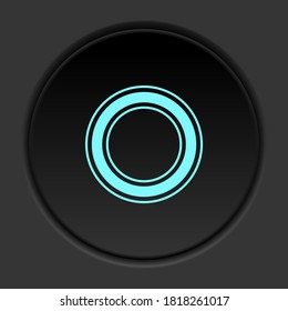 Round button icon, golden circle, frame. Button banner round, badge interface for application illustration