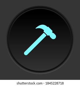 Round button icon Hammer. Button banner round badge interface for application illustration