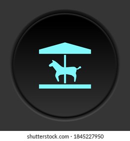 Round button icon Horse carousel. Button banner round badge interface for application illustration