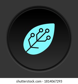 Round button icon, Leaf, smart, farm. Button banner round, badge interface for application illustration