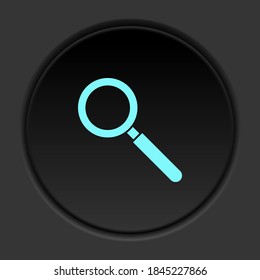 Round button icon Magnifier. Button banner round badge interface for application illustration